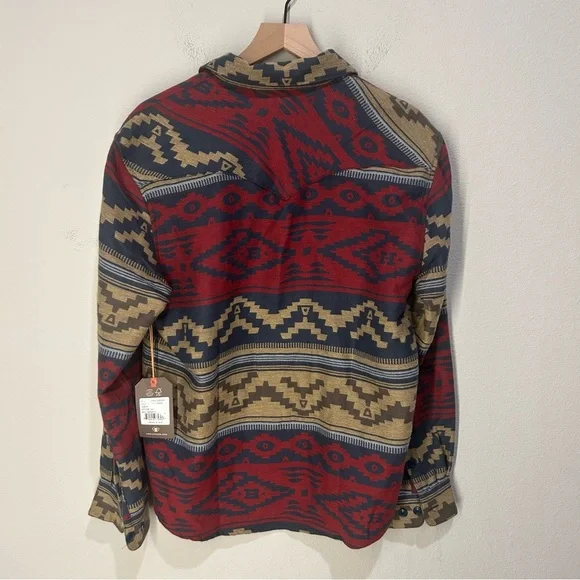 Howler Brothers Sheridan Flannel Shirt M – Blue Crimson Aztec – NWT - Picture 4 of 4
